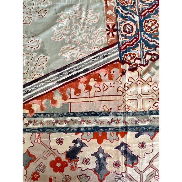 Anthropologie Risa Cotton Shower Curtain Boho Fall Multi-Color Neutrals 72x72 - Picture 11 of 16